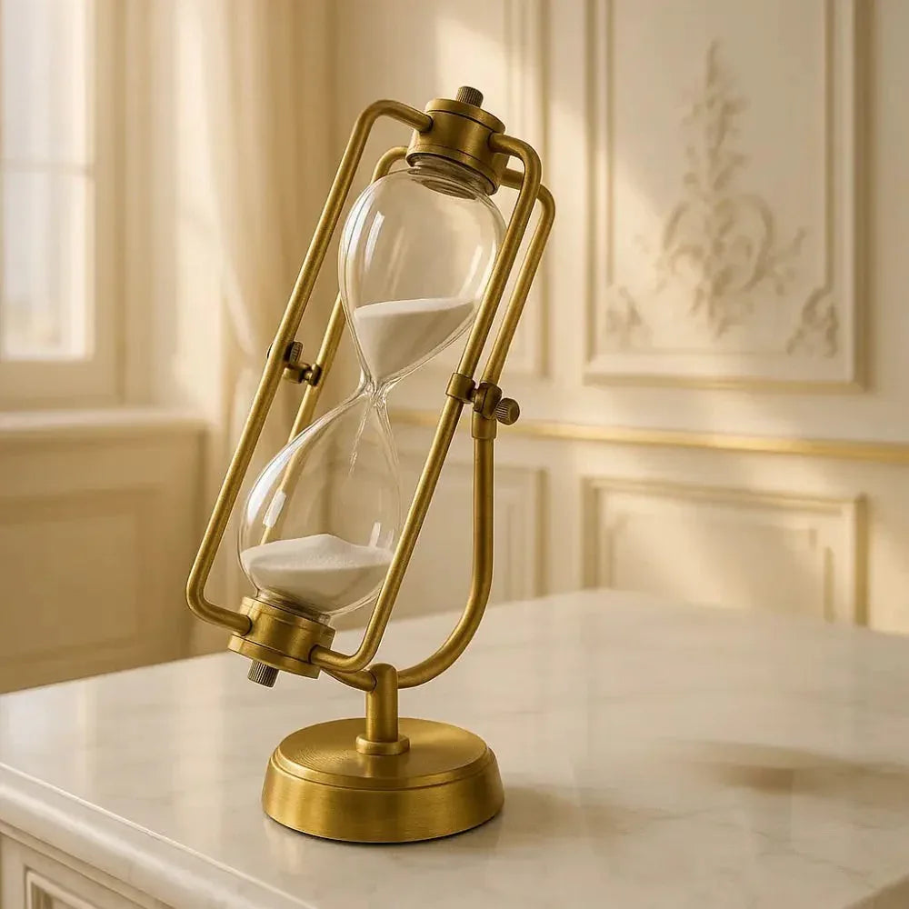 قدیم پیتل Hourglass ٹائمر آرائشی Sandglass
