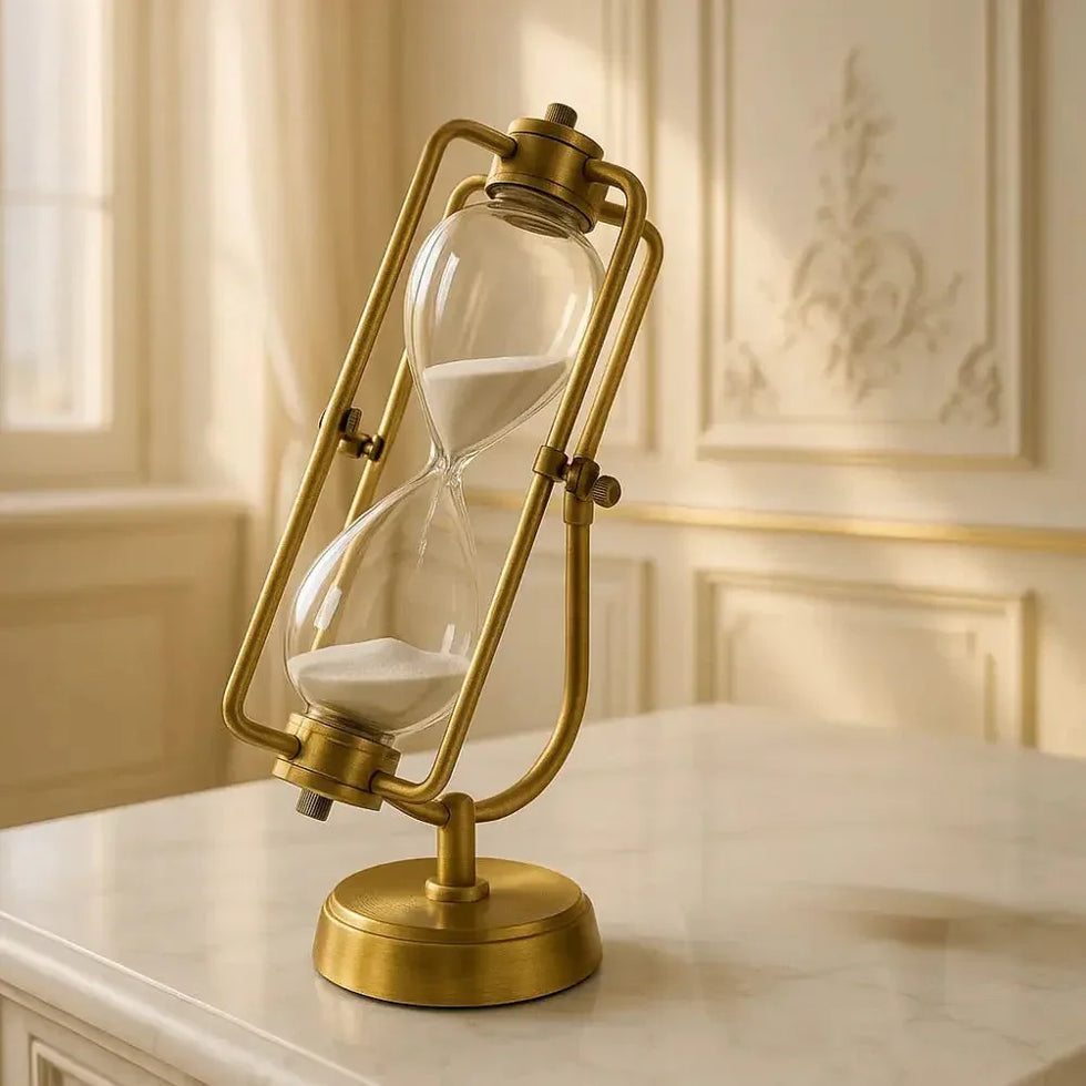قدیم پیتل Hourglass ٹائمر آرائشی Sandglass