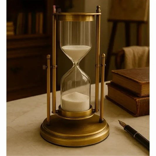 Antique Brass Hourglass Timer for Home Decor - Clarify.pk