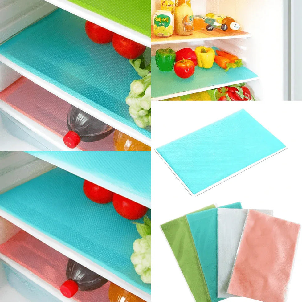 Antislip Fridge Mats – Pack of 4pcs Refrigerator Liners - Clarify.pk