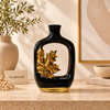 Black Arch Ceramic Vase with Gold Leaf