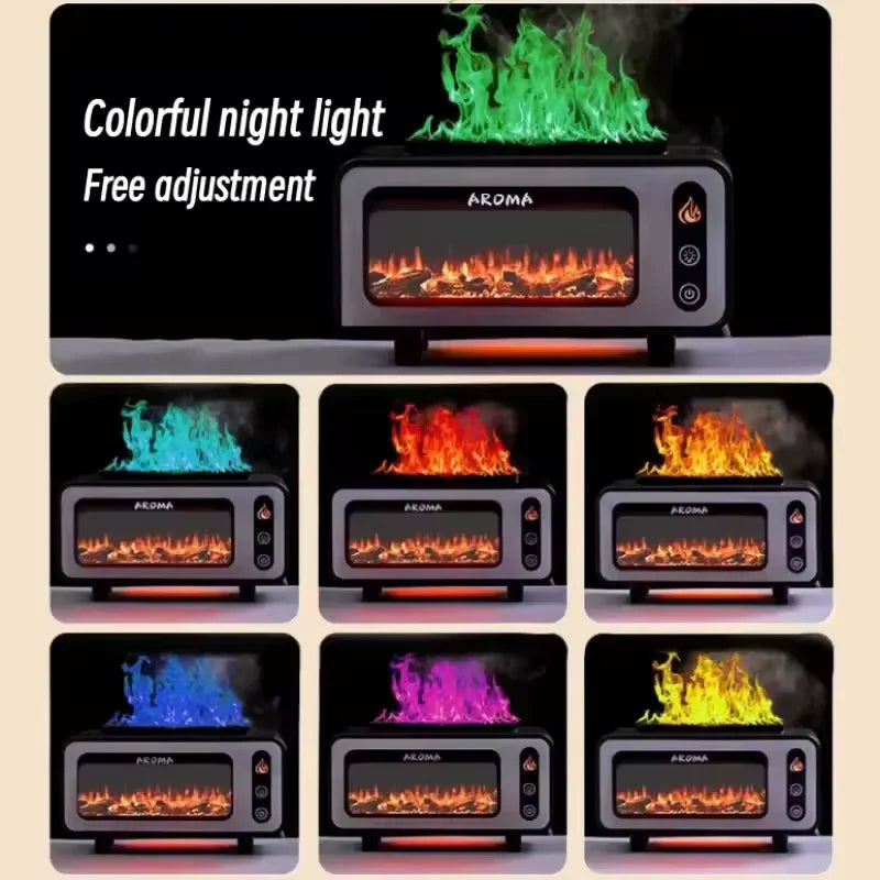 Fireplace Flame Diffuser Humidifier with Light Effects