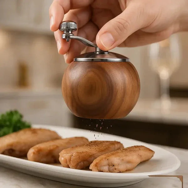 Wooden Pepper grinder — Walnut Hand-Crank
