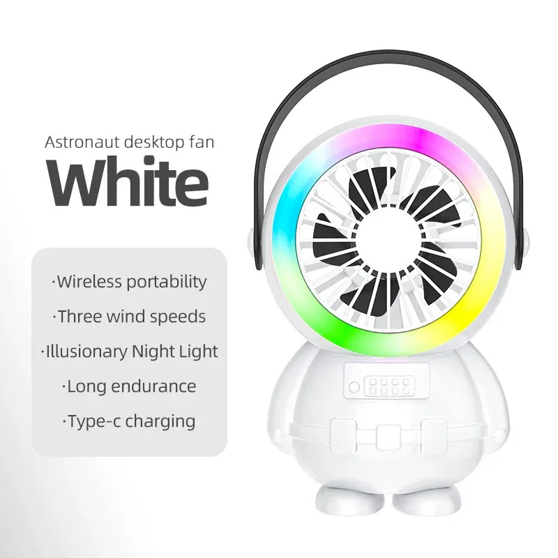 Portable USB Desktop Fan with Night Light - Clarify.pk