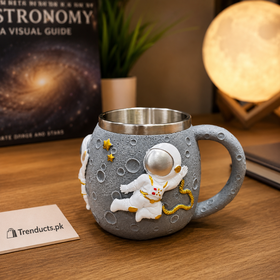 Astronaut Metal Mug with Moon Design – 450ml
