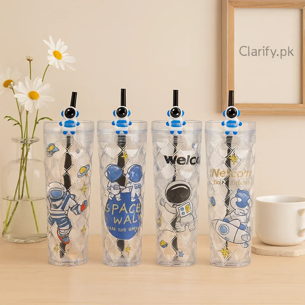 Astronaut Water Sipper Bottle with Space Design - Clarify.pk