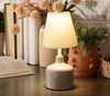 Aurora Pleated Ceramic Table Lamp with 3 Light Modes
