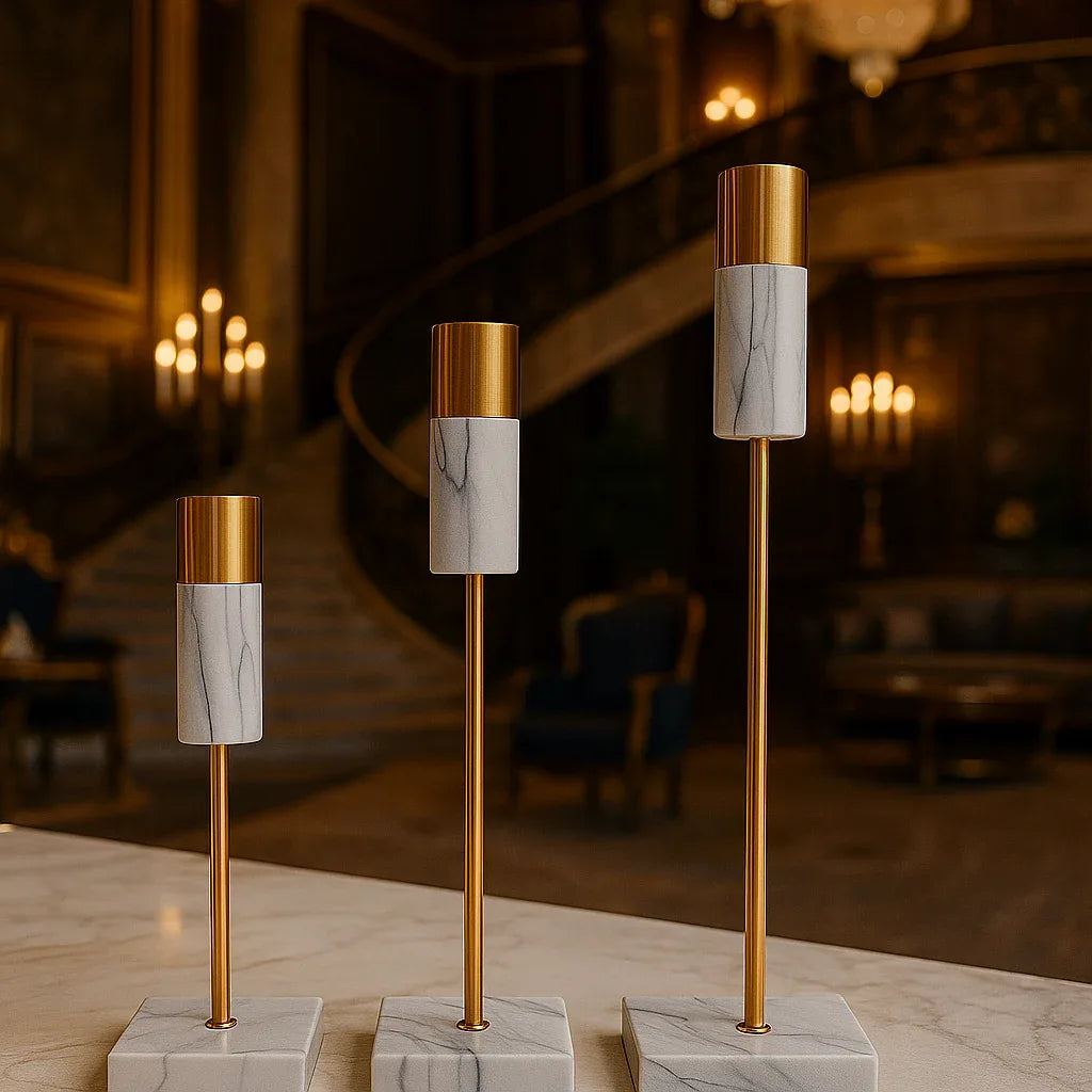 Luxury 3pcs Marble Candle Holders – Elegant Home Decor - Clarify.pk