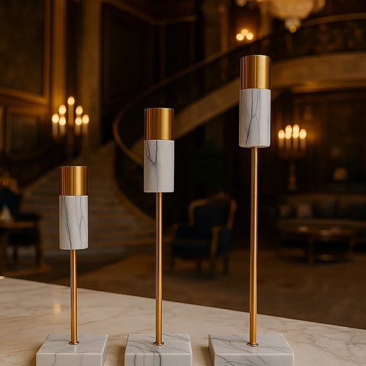 Luxury 3pcs Marble Candle Holders – Elegant Home Decor - Clarify.pk