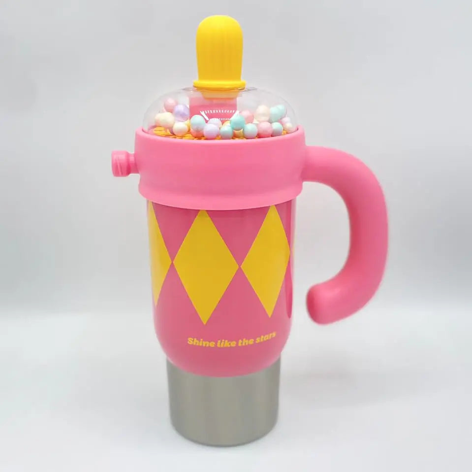 Insulated Sipper with Handle & Straw Lid – 750ml (Random Color)
