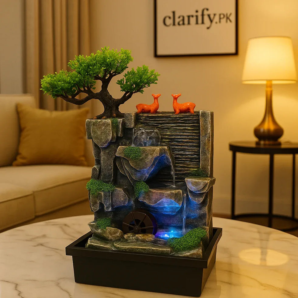 LED Electric Fountain – Fiber Waterfall Home Décor - Clarify.pk