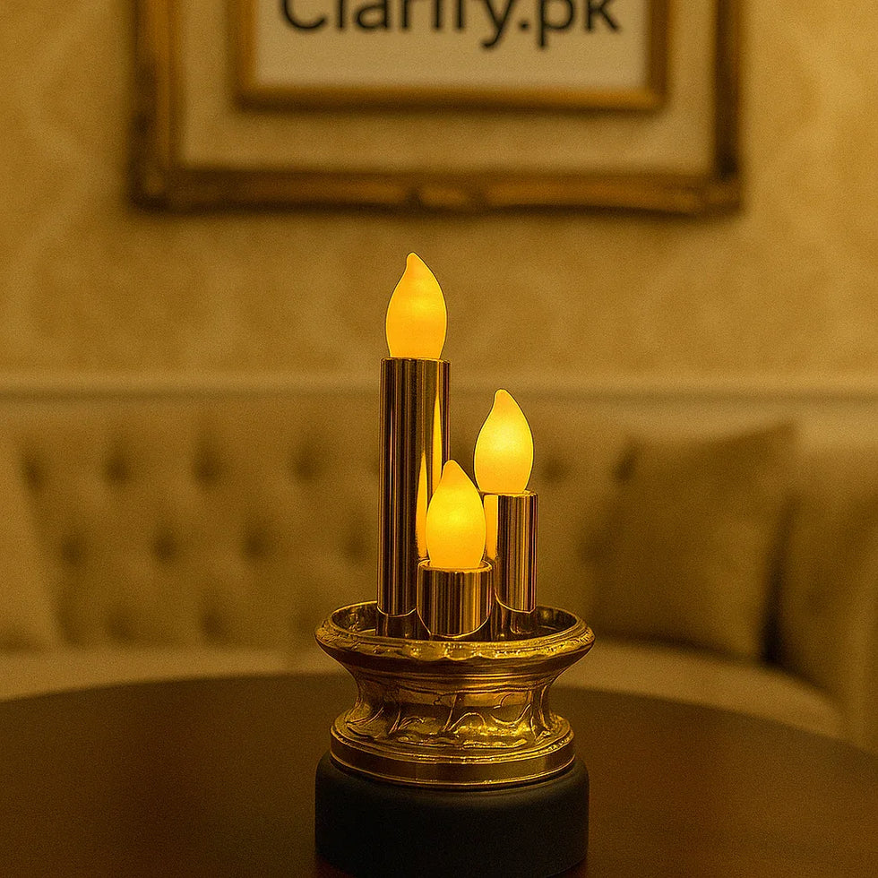 LED 3 Candle Set – Warm Flickering Flameless Lights (10.5cm) - Clarify.pk
