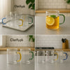 Set of 6 Heat Resistant Borosilicate Glass Cups – 330ml MultiColor - Clarify.pk