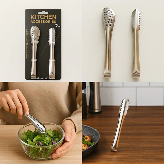 Mini Tongs – Pack of 2 Stainless Steel Serving Clips - Clarify.pk
