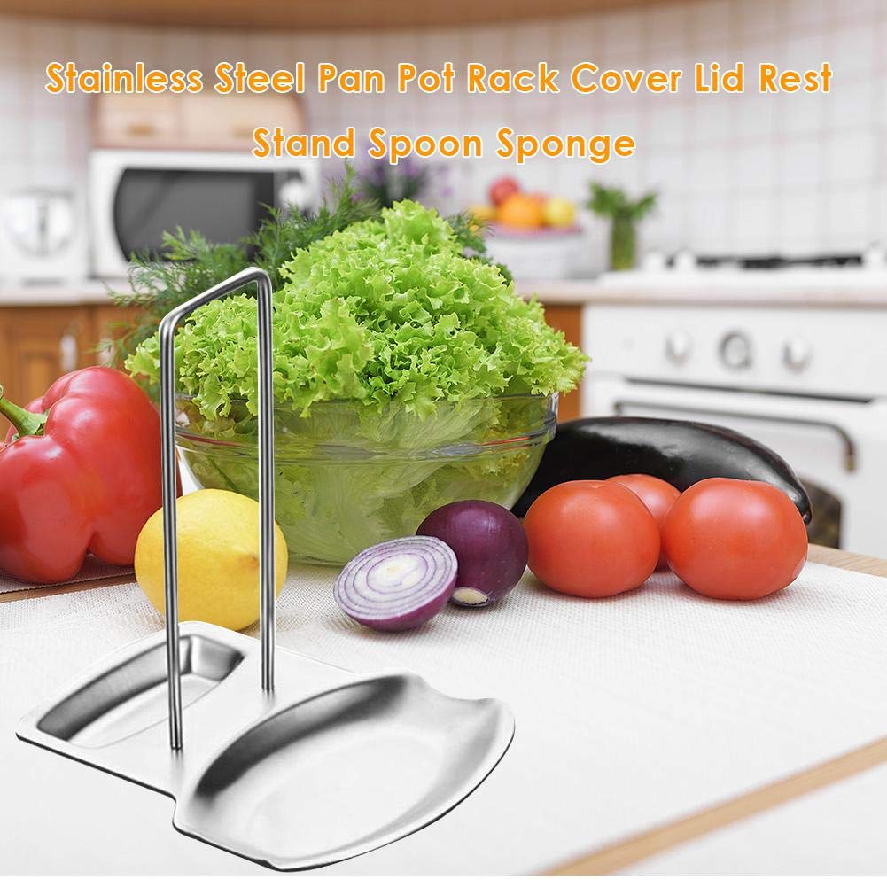 Stainless Steel Pan & Pot Lid Rest Stand | Kitchen Organizer