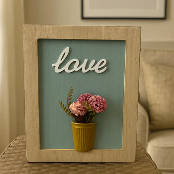 Wooden Key Box – Flower & Love Design Wall Organizer - Clarify.pk