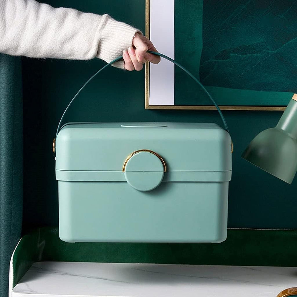 Large Multi-Layer Portable Storage Box with Handle