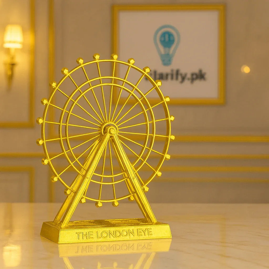 Metal Golden London Eye Showpiece – Elegant Décor - Clarify.pk