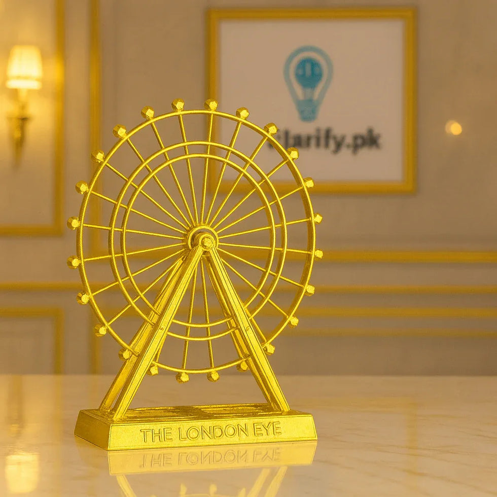 Metal Golden London Eye Showpiece – Elegant Décor - Clarify.pk