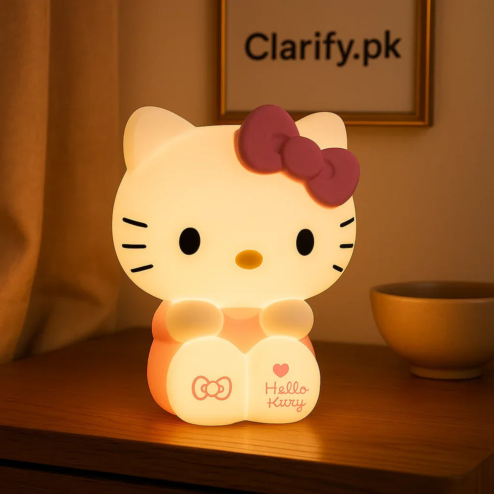 Hello Kitty Cute Night Lamp – Soft Ambient Light - Clarify.pk