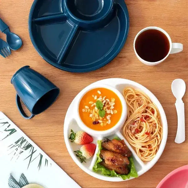 4 compartment plastic dinner plate - Food-Safe - Clarify.pk