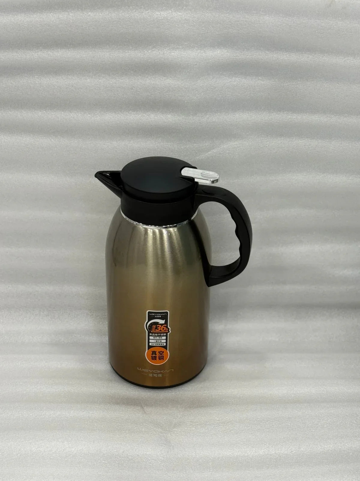 2.2L Stainless Steel Thermal Flask – Grey Brown Hot & Cold Bottle - Clarify.pk