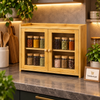 Bamboo Spice Cabinet with Acrylic Window Doors