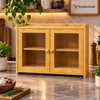 Bamboo Spice Cabinet with Acrylic Window Doors