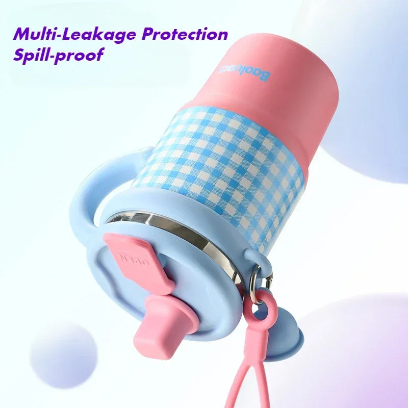 600ml Stainless Steel Kids Thermos with Handle - Clarify.pk