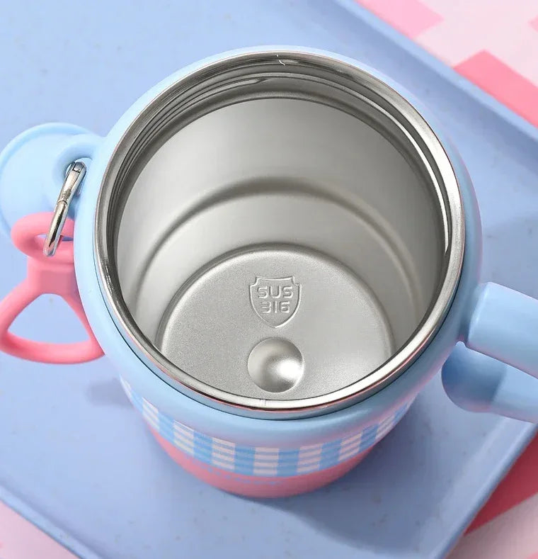600ml Stainless Steel Kids Thermos with Handle - Clarify.pk