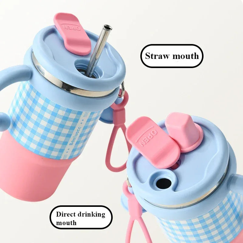 600ml Stainless Steel Kids Thermos with Handle - Clarify.pk