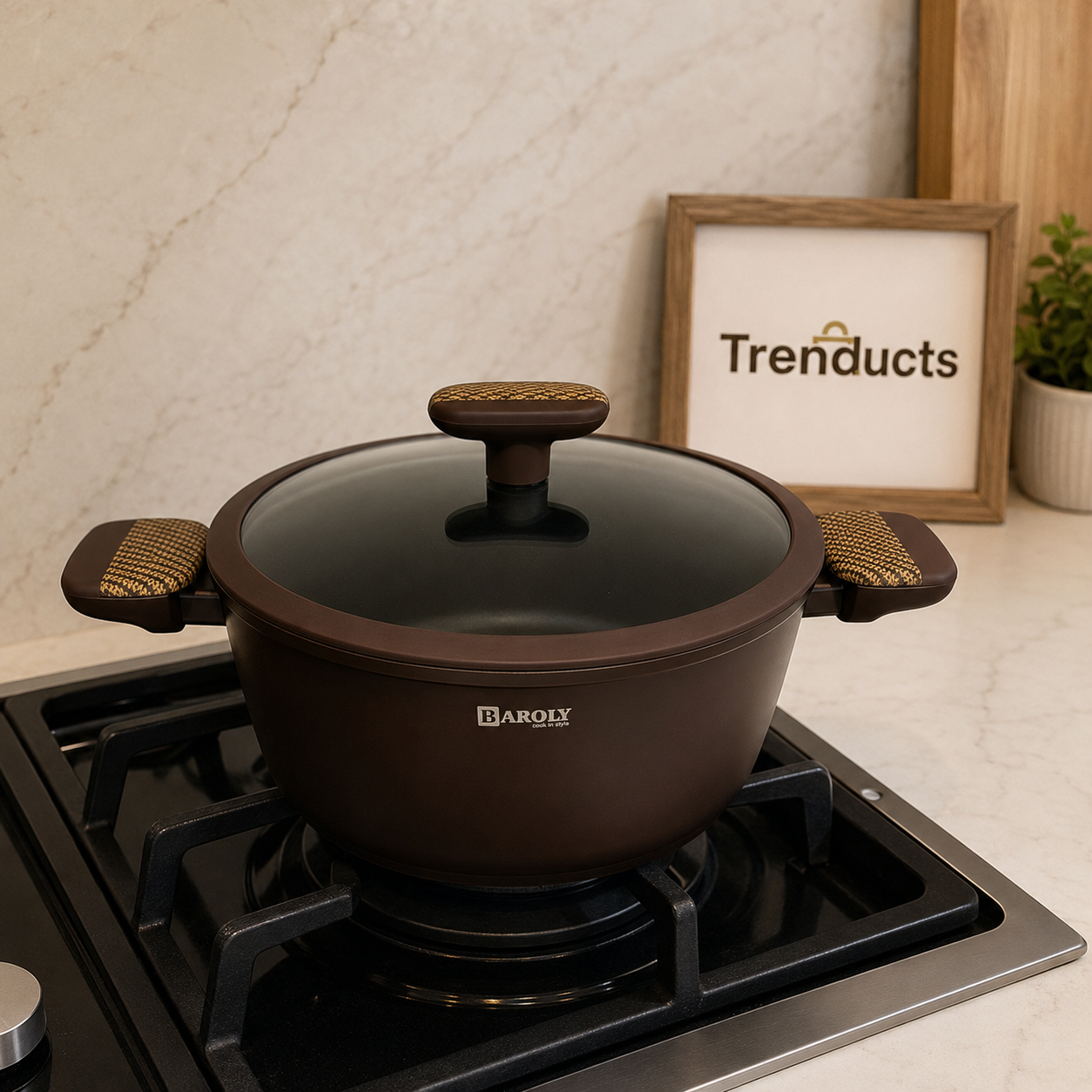 Baroly Deep Casserole with Clear Glass Lid