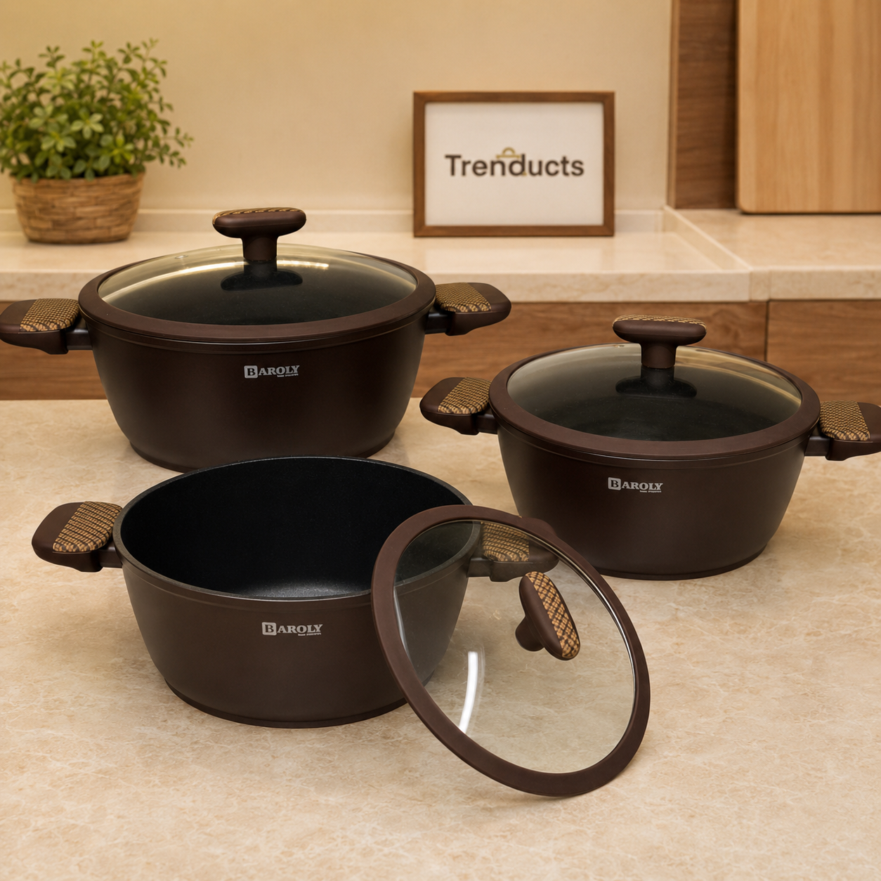 Baroly Deep Casserole with Clear Glass Lid