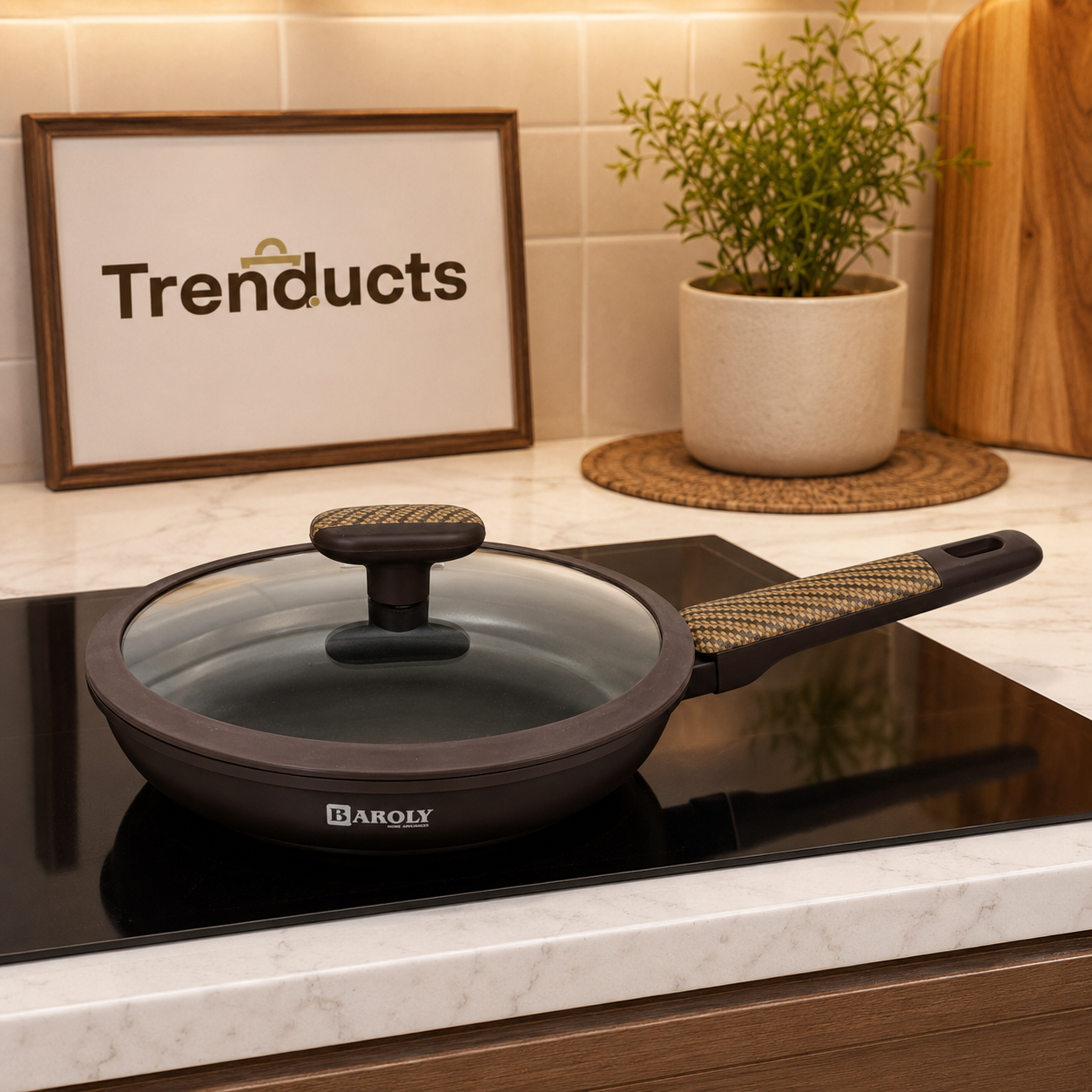 Baroly Premium Fry Pan with Glass Lid