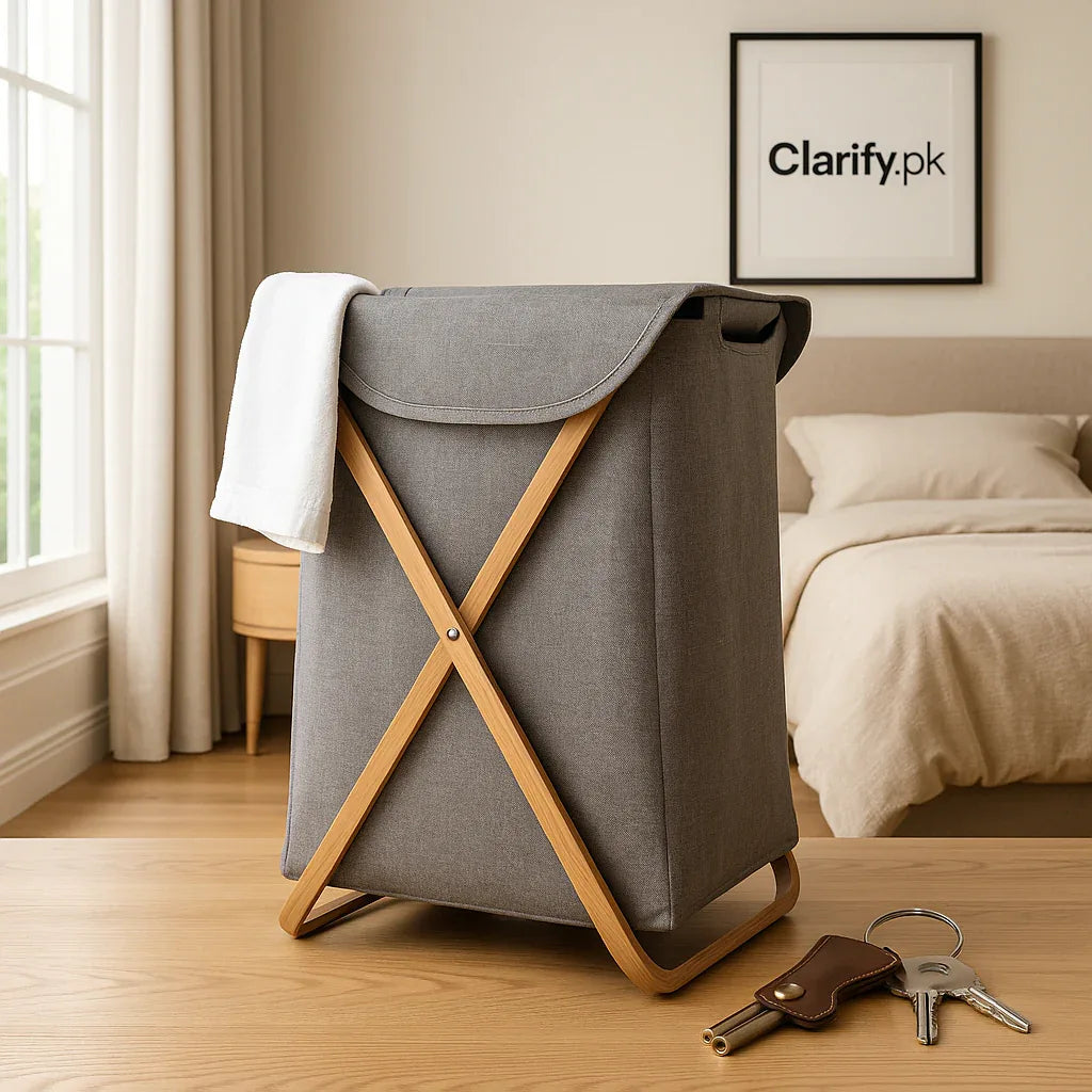 Covered Laundry Hamper – Large Storage Basket - Clarify.pk