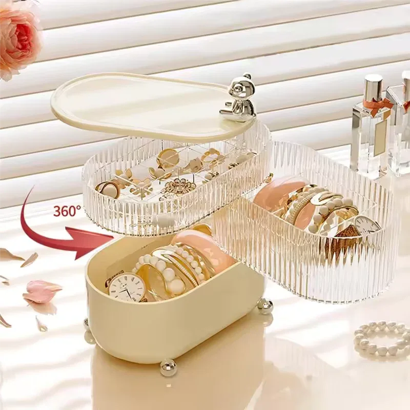 360 Degree Jewelry Organizer - Rotating Storage Box - Clarify.pk