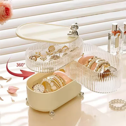 360 Degree Jewelry Organizer - Rotating Storage Box - Clarify.pk