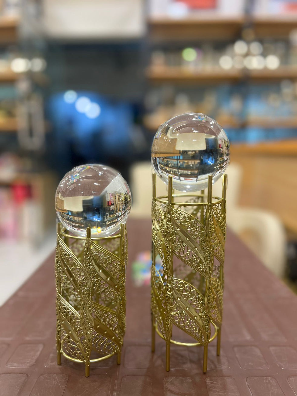 Crystal Ball Showpiece – Luxury Harmony Set (2 pcs)