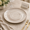 Danny Home Beige Swirl Round Flat Plate