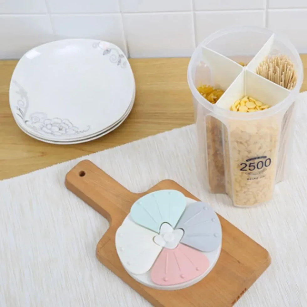 Grain Storage Container with Easy Dispensing Lid