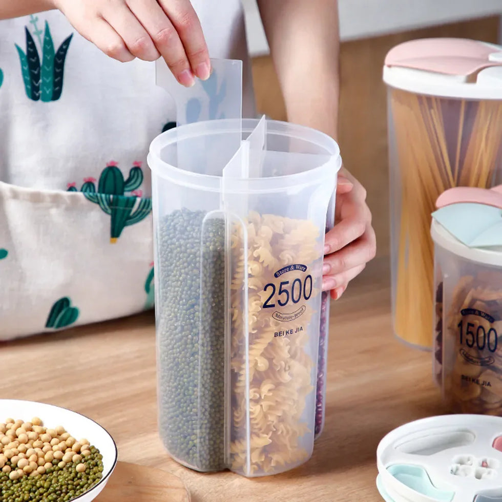 Grain Storage Container with Easy Dispensing Lid