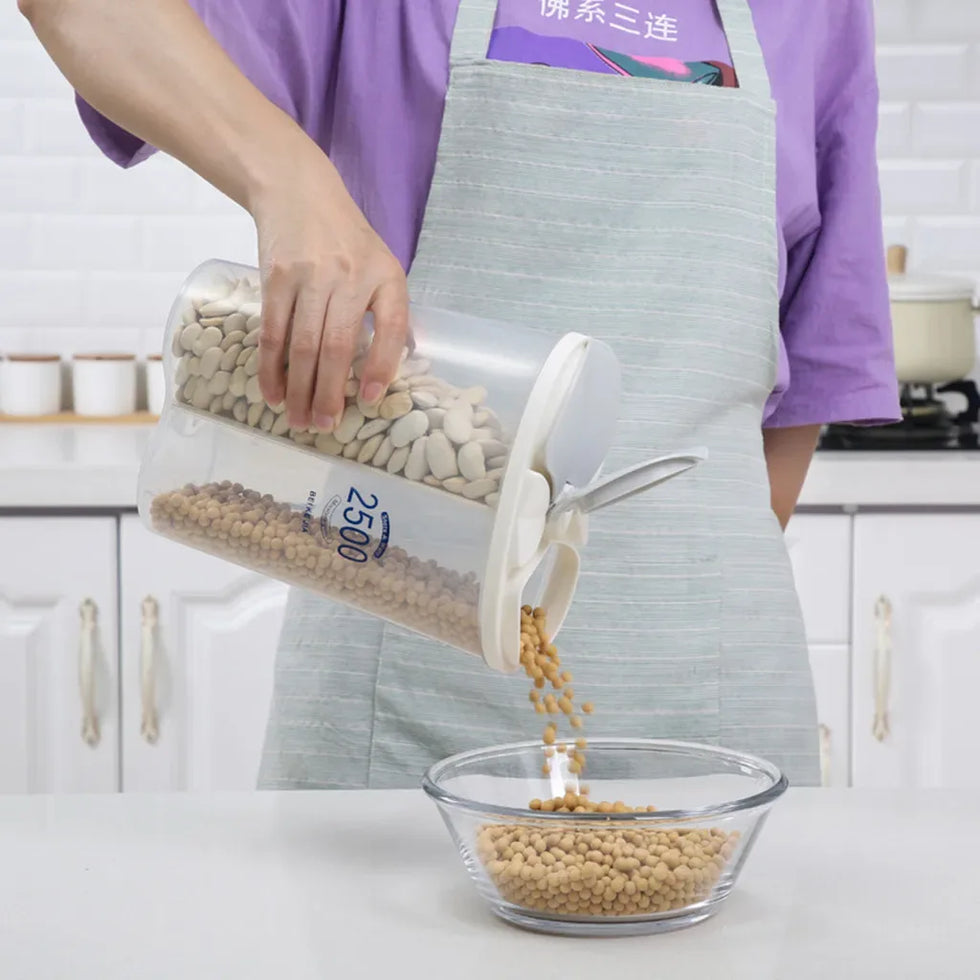 Grain Storage Container with Easy Dispensing Lid