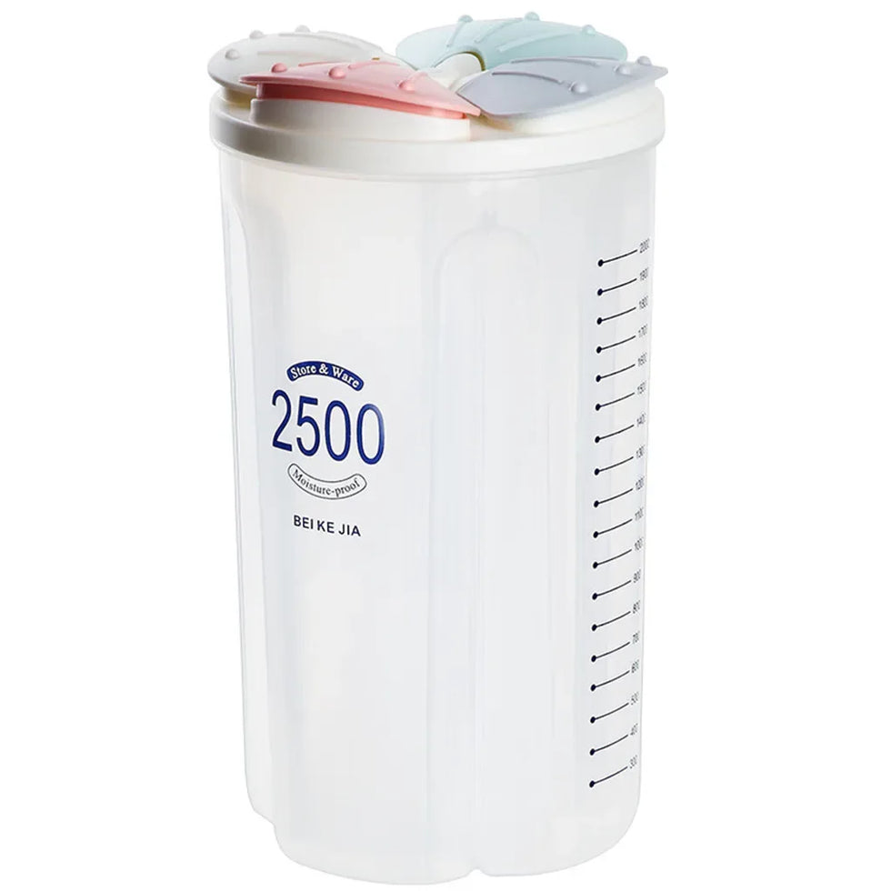 Grain Storage Container with Easy Dispensing Lid