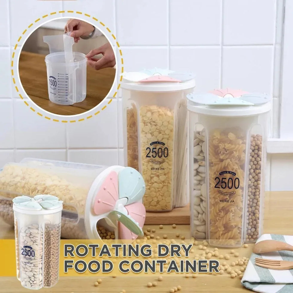 Grain Storage Container with Easy Dispensing Lid