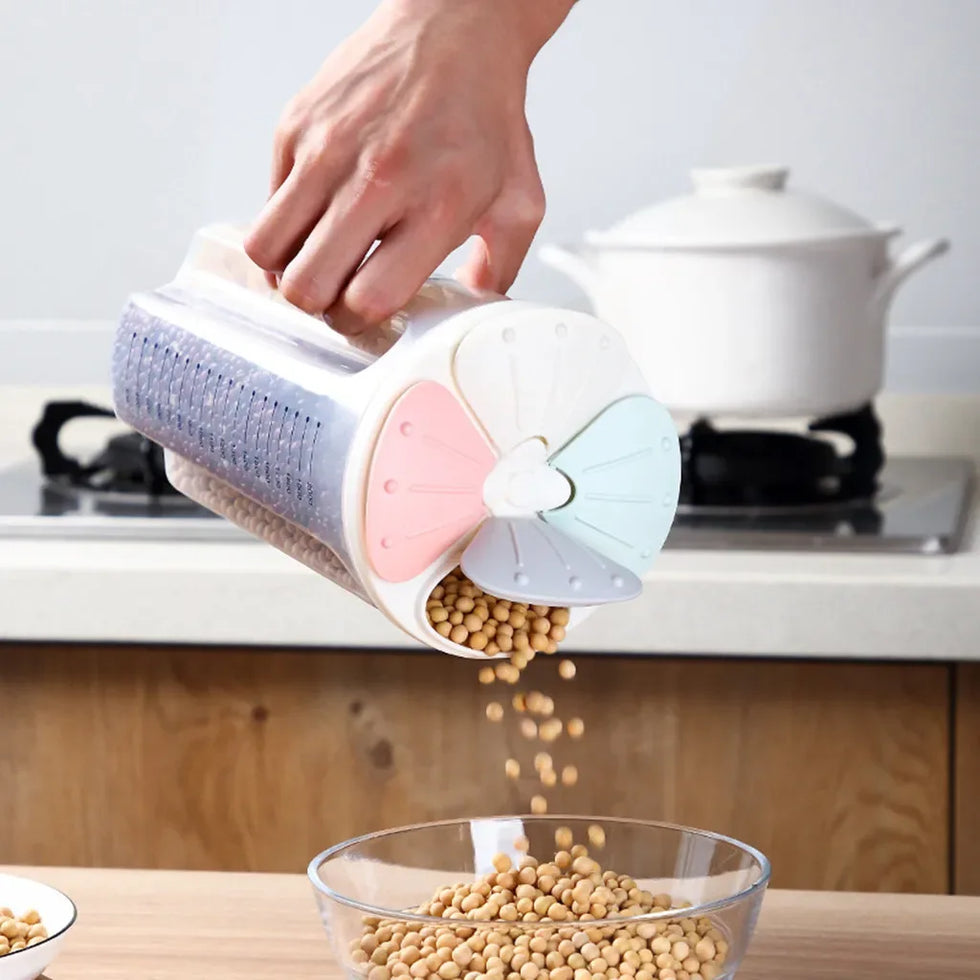 Grain Storage Container with Easy Dispensing Lid