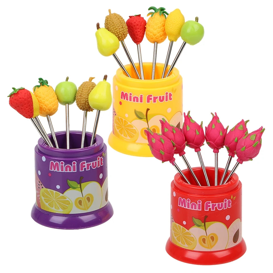 Rainbow Prism – 6Pcs Creative Fruit Fork Set WT