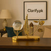 Gold Leaf & Crystal Ball Table Decor – Elegant Accent - Clarify.pk