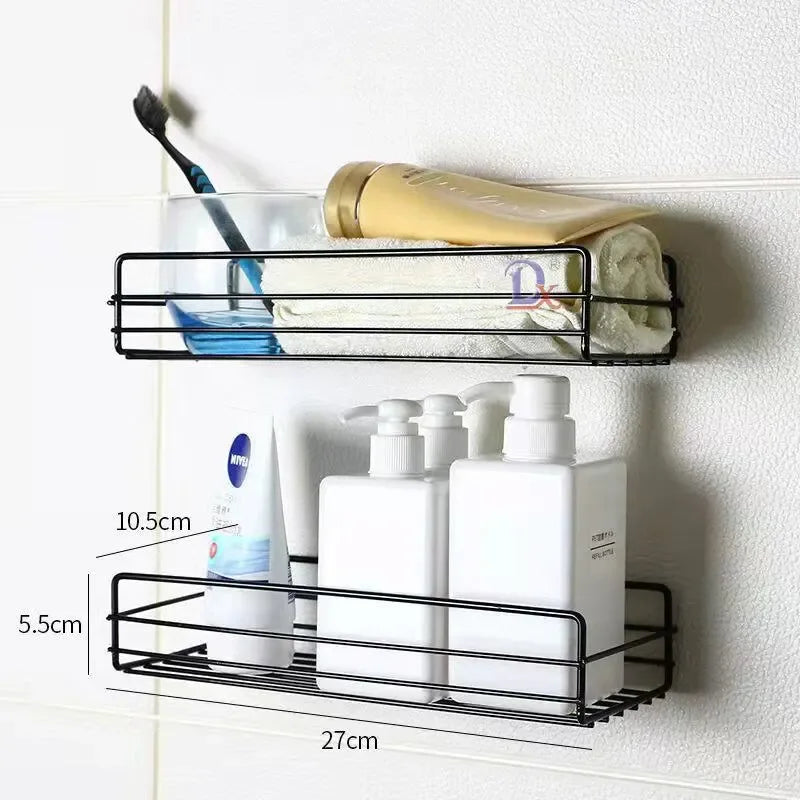 Black Bathroom Shelf Organizer - Wall Mount