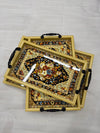 Black Rose Floral 3-Piece Fibre Tray Set