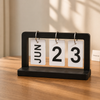 Black Wooden Flip Desk Calendar with Date Cards